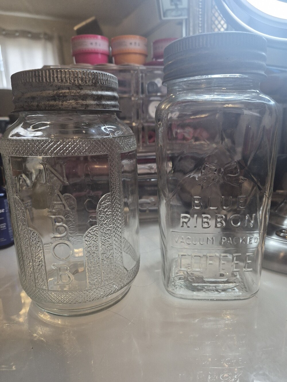 Pair of Glass Coffee Jars